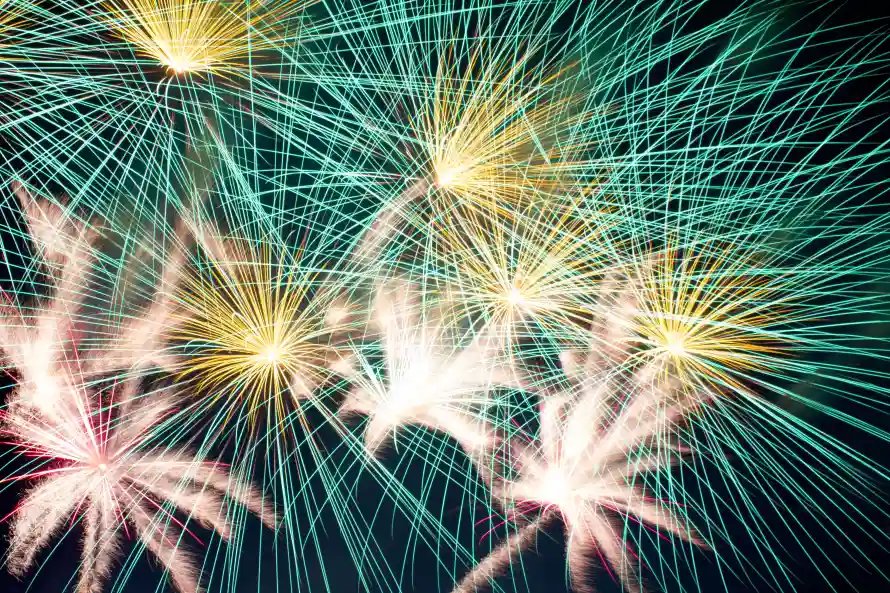 4k夜空壁纸 - 烟火 - 烟花 - 绚烂「哲风壁纸」