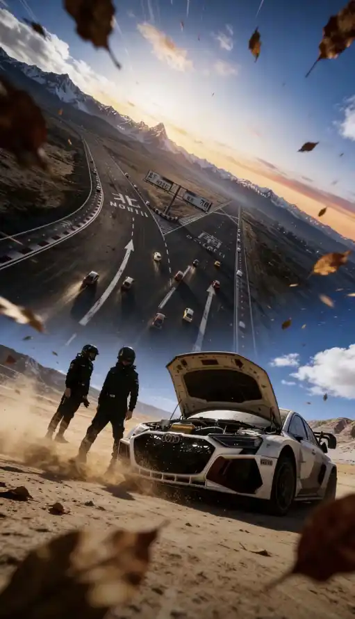 4k人物壁纸 - 公路 - 日落 - 汽车「哲风壁纸」