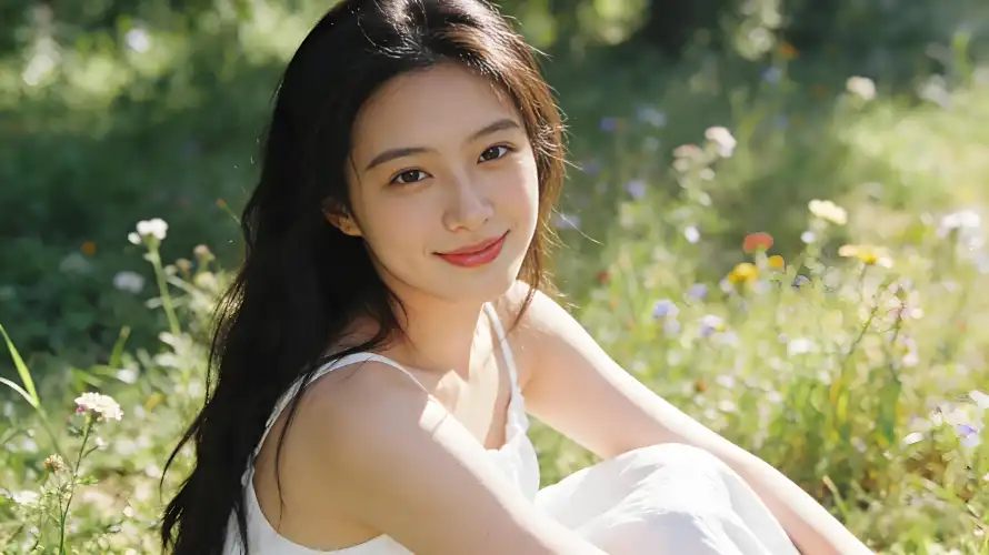 5k写真壁纸-白衣少女和长发-壁纸推荐「哲风壁纸」