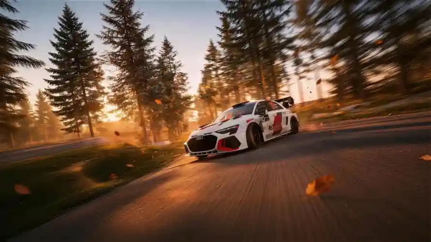 4k日落壁纸 - 暖光 - 森林 - 汽车「哲风壁纸」