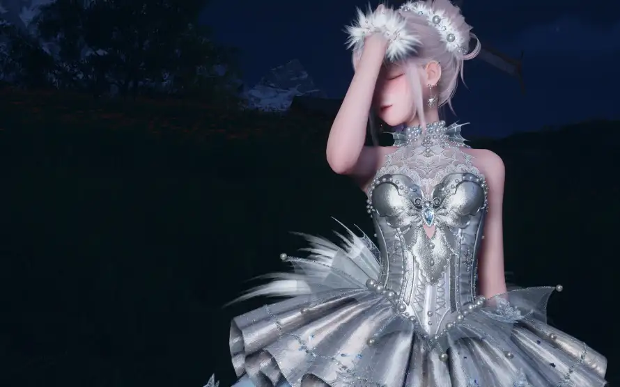 2k夜晚壁纸-3D建模壁纸和暖暖-优雅姿态热门的壁纸「哲风壁纸」