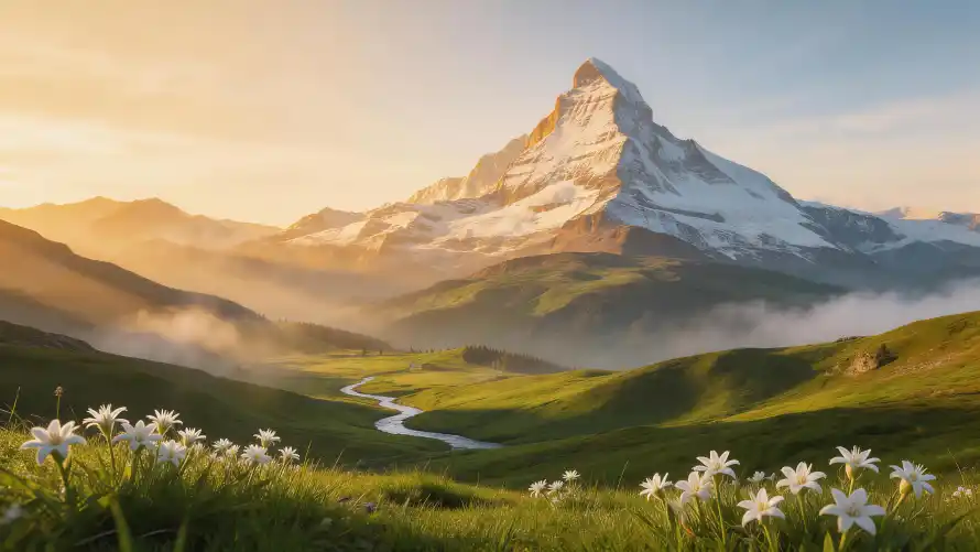 5k云雾壁纸-自然风景和山-马特洪峰免费下载「哲风壁纸」