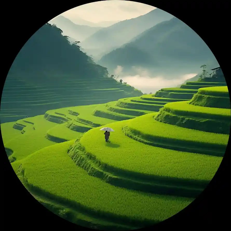 4k云雾壁纸 - 农耕 - 山峦 - 山水「哲风壁纸」