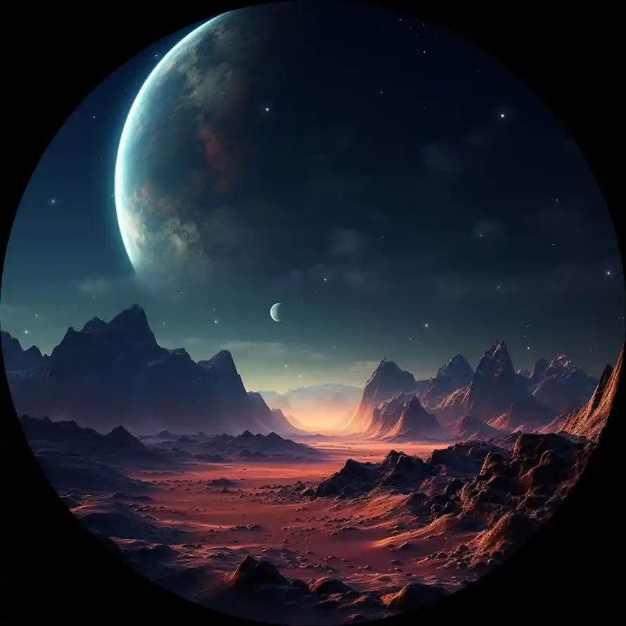 4k地貌壁纸 - 宇宙 - 山脉 - 星云「哲风壁纸」