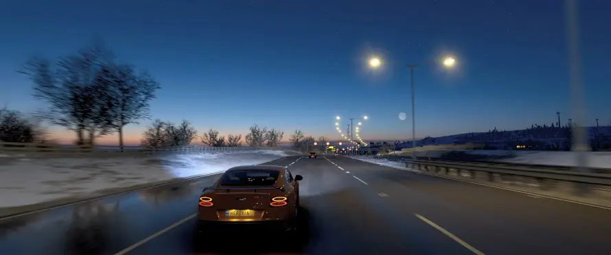 4k公路壁纸 - 冬季 - 夜景 - 树木「哲风壁纸」