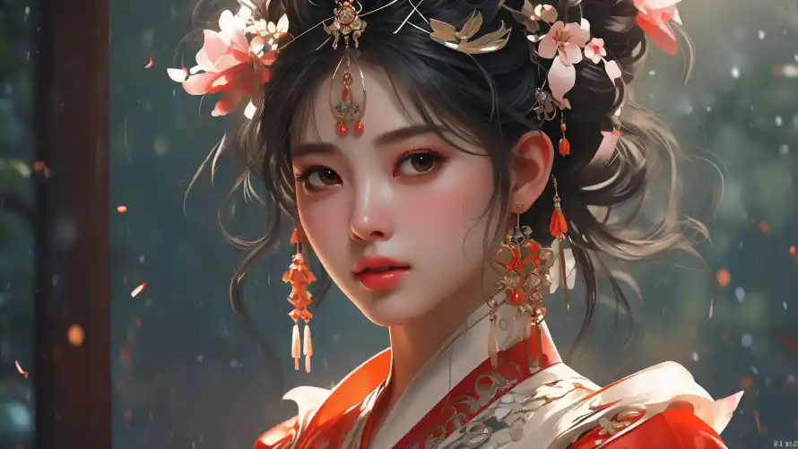 4k发簪壁纸 - 中式美学 - 传统服饰 - 古典妆容「哲风壁纸」