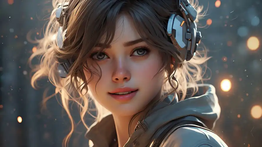 4k光斑背景壁纸 - 写实风格 - 卷发女孩 - 古装美女「哲风壁纸」 4k光斑背景壁纸 - 写实风格 - 卷发女孩 - 古装美女「哲风壁纸」