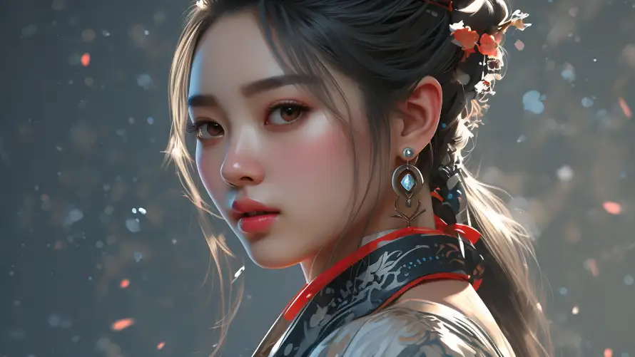 4k耳饰壁纸 - 东方美学 - 中式发型 - 传统服饰「哲风壁纸」 4k耳饰壁纸 - 东方美学 - 中式发型 - 传统服饰「哲风壁纸」