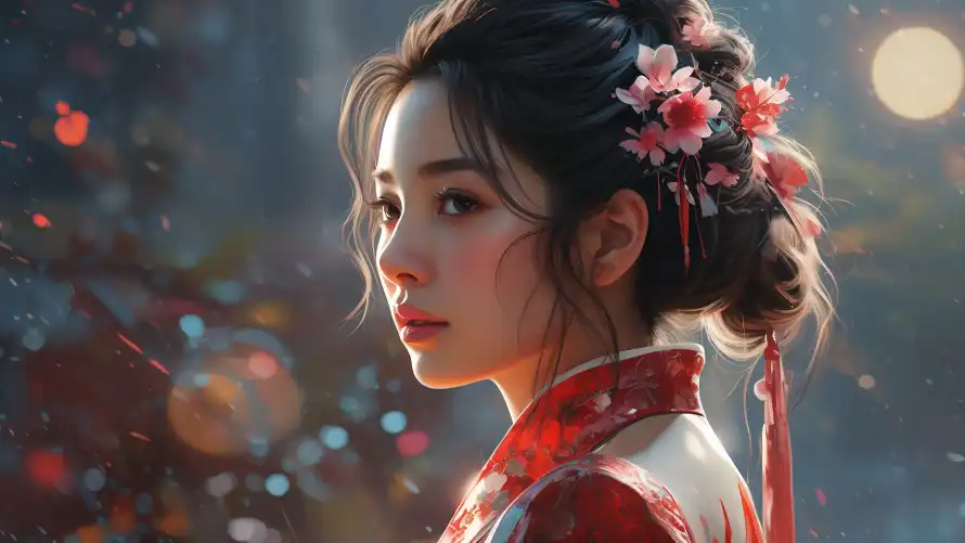 4k国风壁纸 - Ai绘画 - 东方美学 - 传统服饰「哲风壁纸」