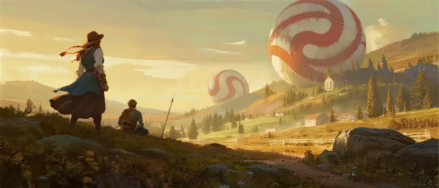 5k冒险壁纸-暖色调壁纸和村落-21:9壁纸分享「哲风壁纸」