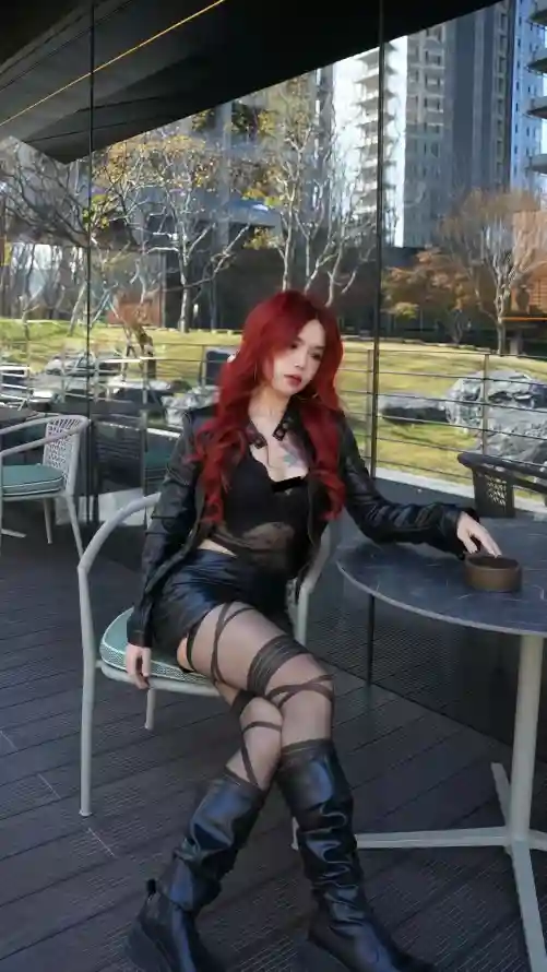 4k性感壁纸 - 红发 - 长靴 - 黑丝「哲风壁纸」