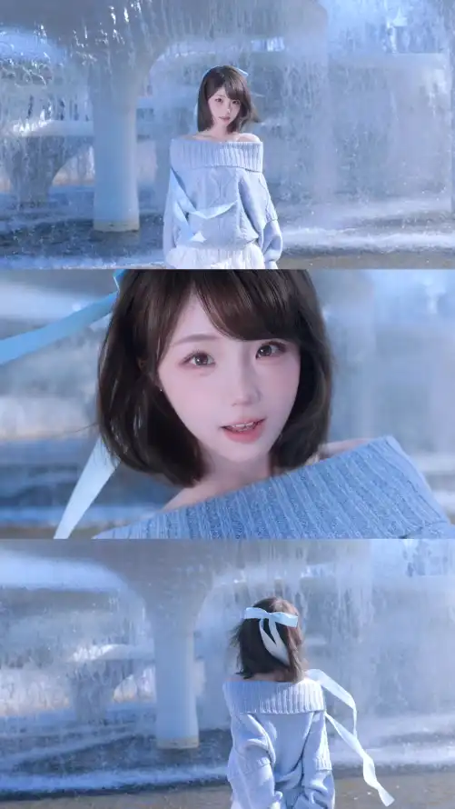 4k可爱壁纸 - 喷泉 - 少女 - 时尚「哲风壁纸」