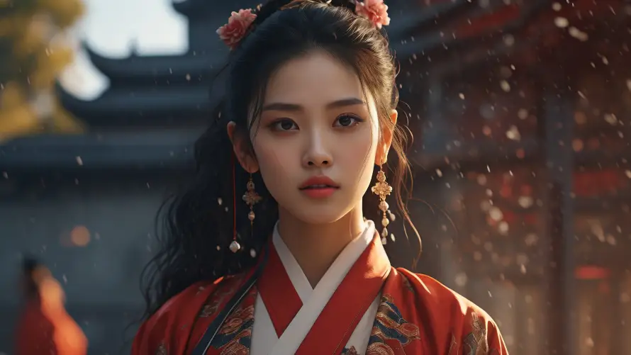 4k中式建筑壁纸 - 传统服饰 - 古典美人 - 古装美女「哲风壁纸」