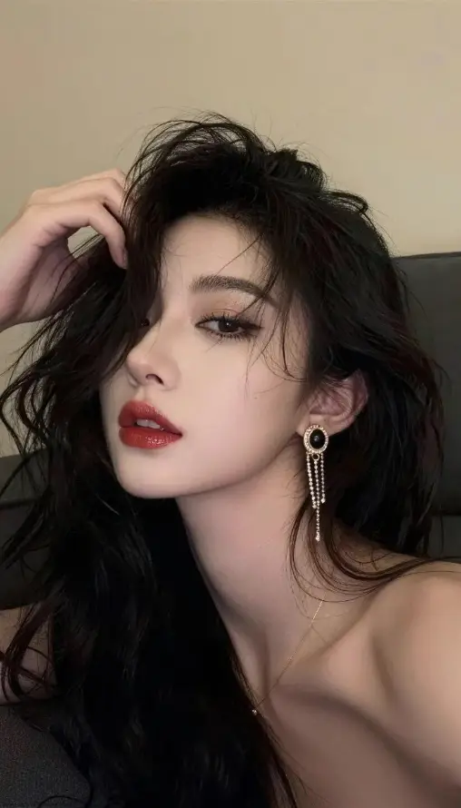 4k室内壁纸 - 时尚 - 红唇 - 美女「哲风壁纸」