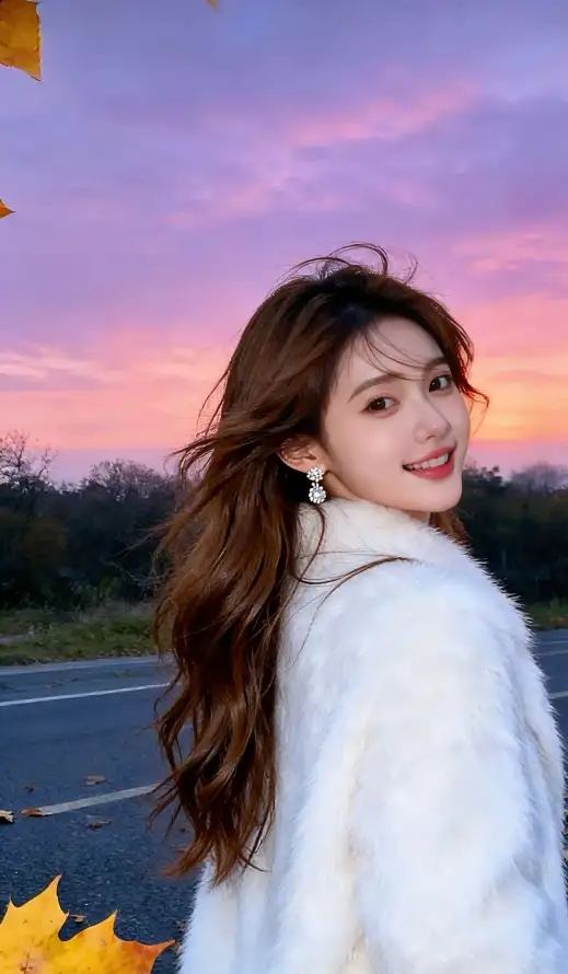 4k美女壁纸 - 耳环 - 道路 - 长发「哲风壁纸」