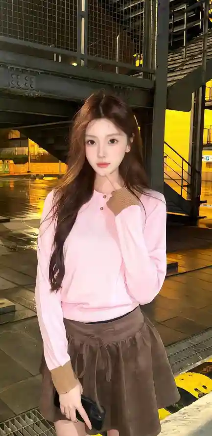 4k美女壁纸 - Ios - 夜晚街道 - 时尚穿搭「哲风壁纸」