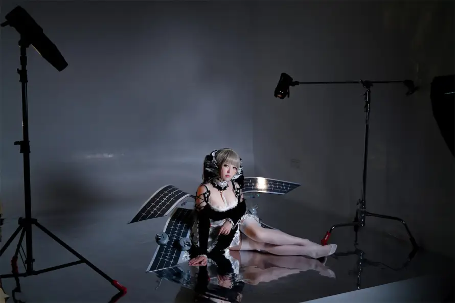 4k模特壁纸 - 背景 - 摄影棚 - 摄影灯「哲风壁纸」