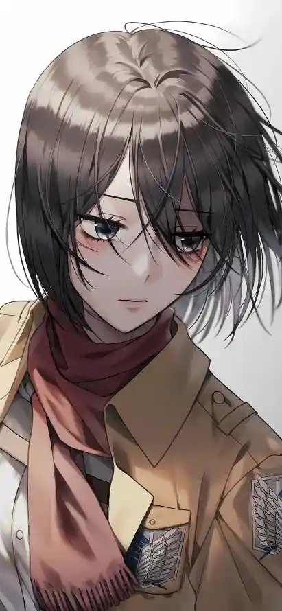 4k三笠壁纸 - 短发 - 冷酷眼神 - 日系动漫「哲风壁纸」