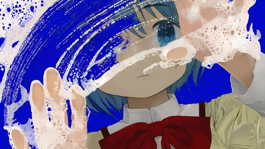 4k泡沫壁纸 - 短发 - 蓝发 - eva「哲风壁纸」