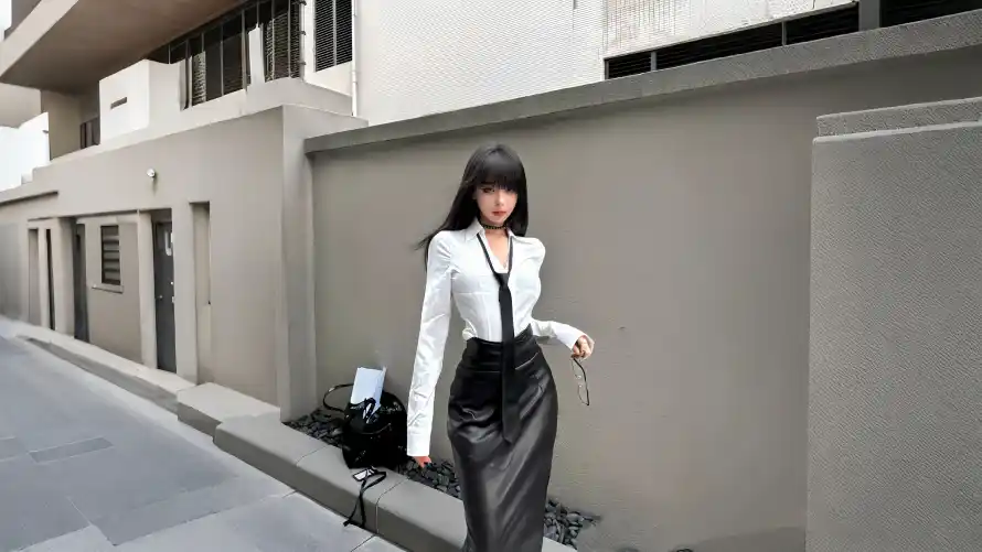 4k美女壁纸 - 职业装 - 城市街道 - 时尚穿搭「哲风壁纸」