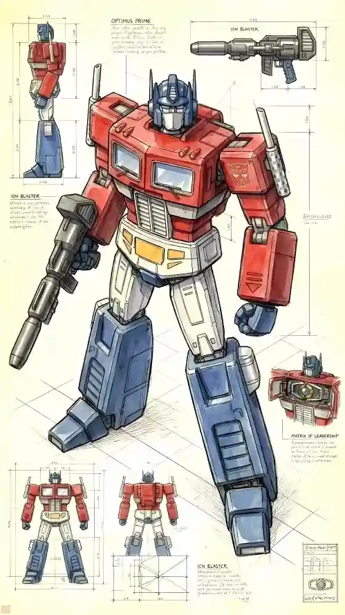 4kG1壁纸 - 武器 - 线稿 - 擎天柱「哲风壁纸」