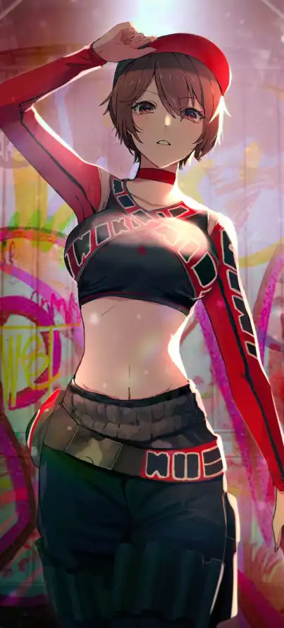 4k漫画壁纸 - 酷飒 - 工装裤 - 涂鸦墙「哲风壁纸」