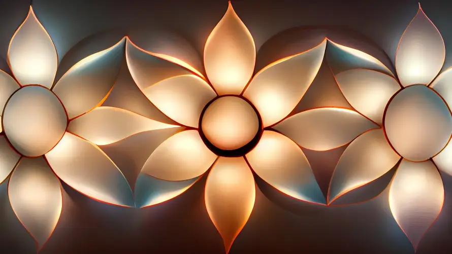 4k光影壁纸-扁平化 - 发光-几何花朵热门的壁纸「哲风壁纸」