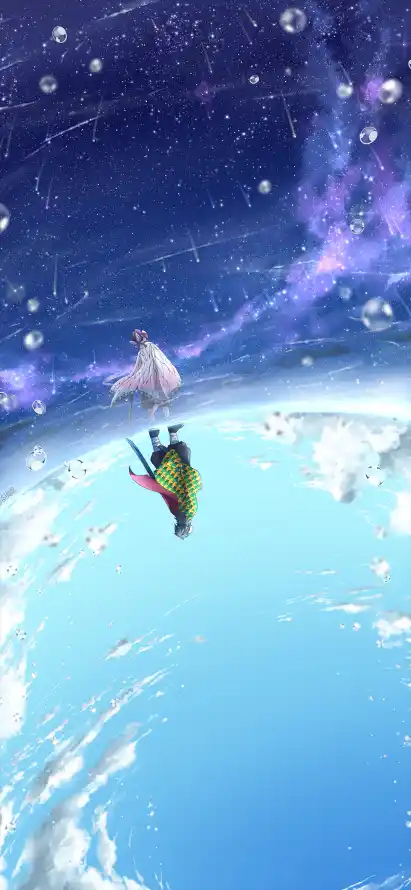 4k夜空壁纸 - 星空 - 气泡 - 水柱「哲风壁纸」