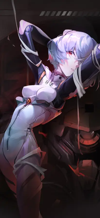 4k红瞳壁纸 - eva - 暗背景 - 未来感「哲风壁纸」