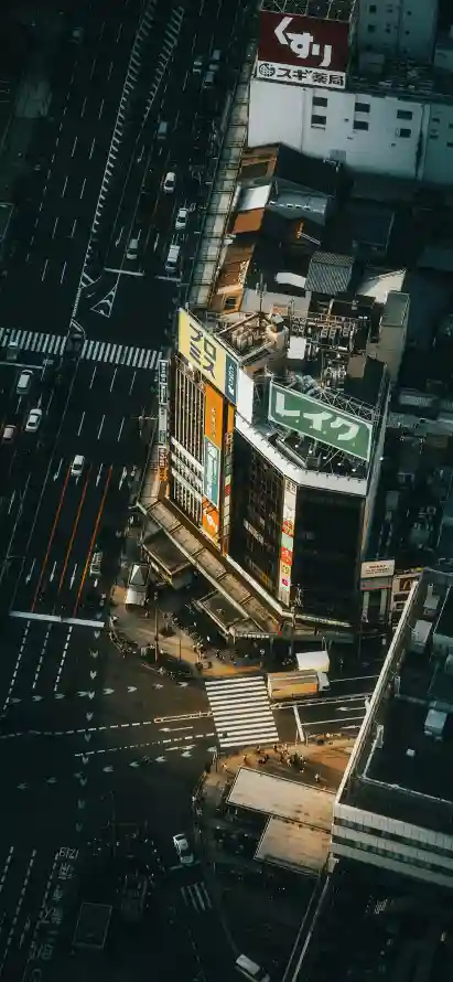 4k俯拍壁纸 - 夜景 - 建筑 - 灯光「哲风壁纸」