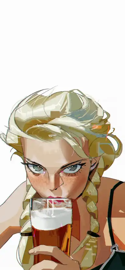 4k吊带壁纸 - 啤酒 - 手绘 - 插画「哲风壁纸」