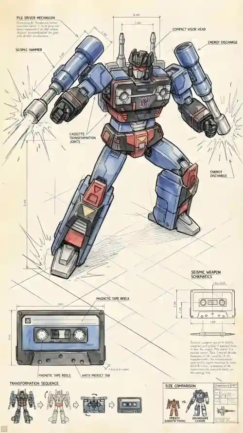 4kG1壁纸 - 手绘 - 机甲 - 磁带「哲风壁纸」