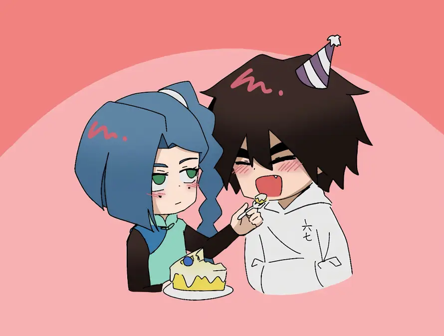 4k粉色壁纸 - 卡通 - 蛋糕 - 情侣「哲风壁纸」