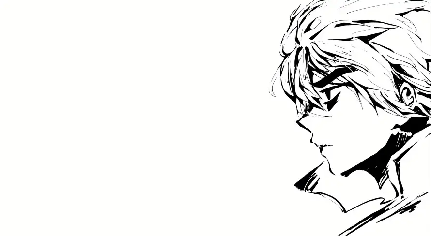 4k短发壁纸 - 黑白 - 简约 - 手绘「哲风壁纸」