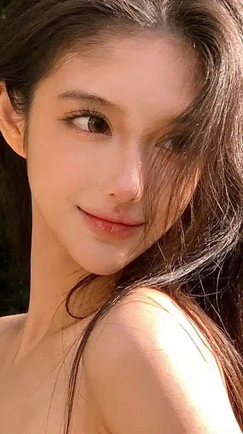 4k微笑壁纸 - 暖光 - 棕发 - 淡妆「哲风壁纸」