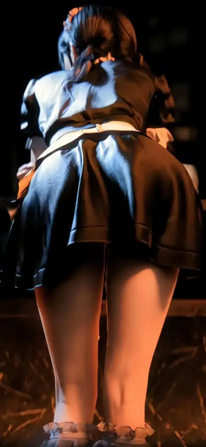 4k暖光壁纸 - 暗夜 - 短裙 - 美女「哲风壁纸」