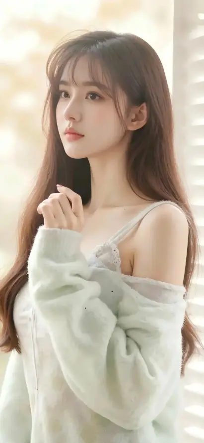 4k侧脸壁纸 - 吊带 - 室内 - 慵懒「哲风壁纸」