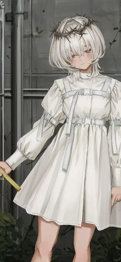 4k短发壁纸 - 紫瞳 - 绿植 - 花茎「哲风壁纸」