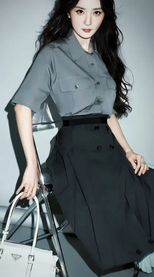 4k冷调壁纸 - 卷发 - 干练 - 杨幂「哲风壁纸」