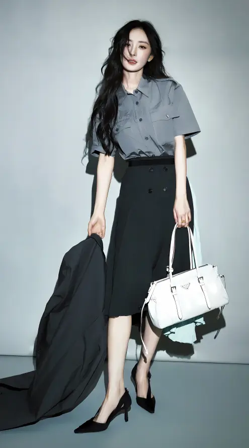 4k冷调壁纸 - 女星 - 杨幂 - 西装「哲风壁纸」