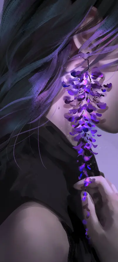 4k少女壁纸 - 手部 - 暗调 - 紫发「哲风壁纸」