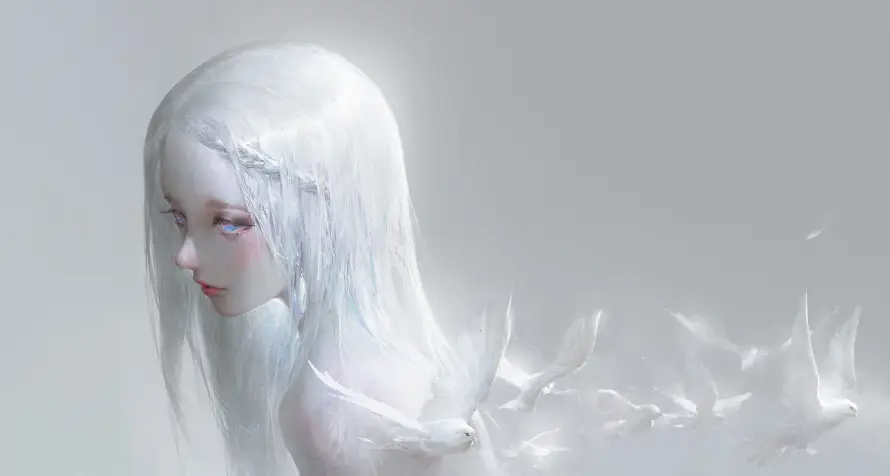 4k冰晶壁纸 - 少女 - 梦幻 - 清冷「哲风壁纸」