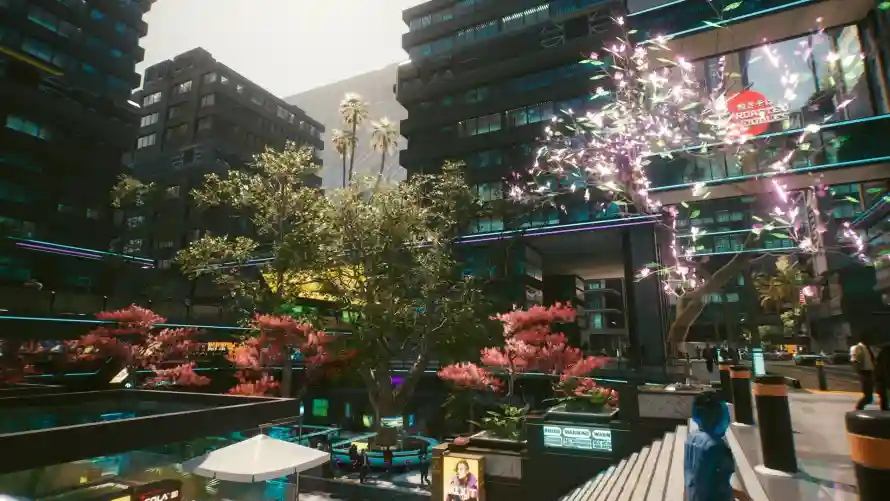 4k红花壁纸 - 绿植 - 街道 - 发光树「哲风壁纸」