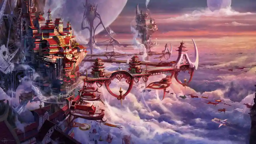 4k云层壁纸 - 云海 - 行星 - 飞船「哲风壁纸」