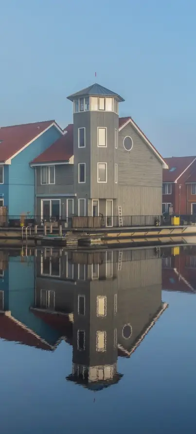 4k住宅壁纸 - 倒影 - 别墅 - 手机「哲风壁纸」