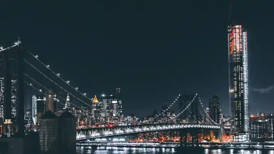 4k倒影壁纸 - 城市 - 夜景 - 桥梁「哲风壁纸」