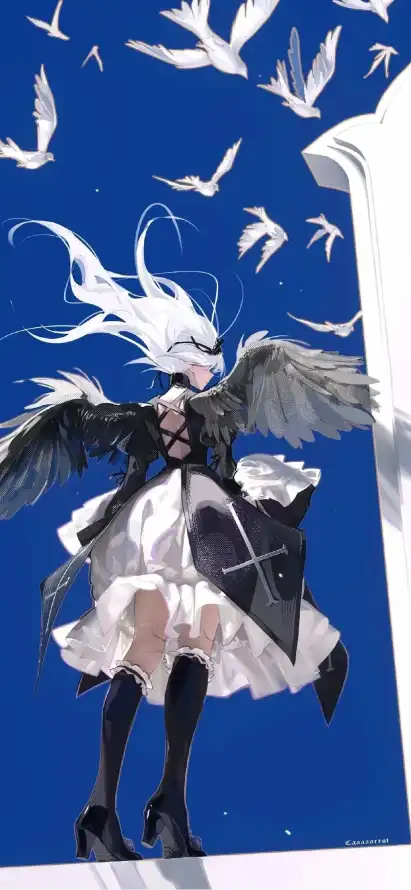 4k白鸽壁纸 - 风 - 立柱 - 蓝天「哲风壁纸」