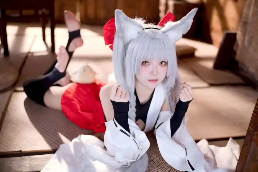 4k居家壁纸 - 狐耳 - 白发 - 美女「哲风壁纸」