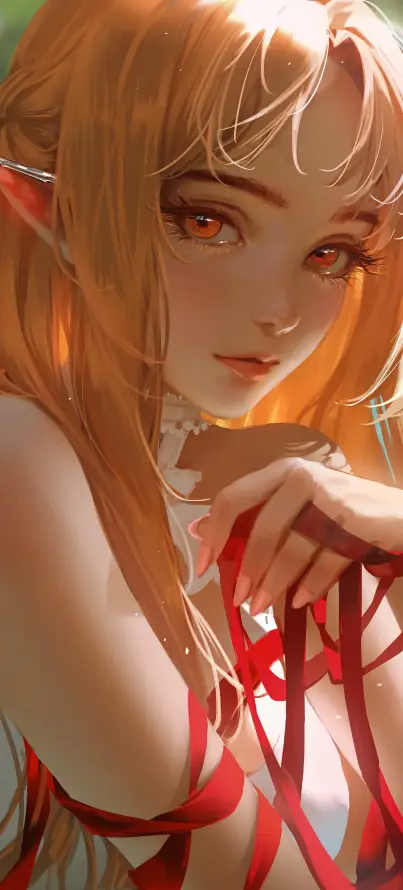 4k动漫壁纸 - 少女 - 暖光 - 白裙「哲风壁纸」