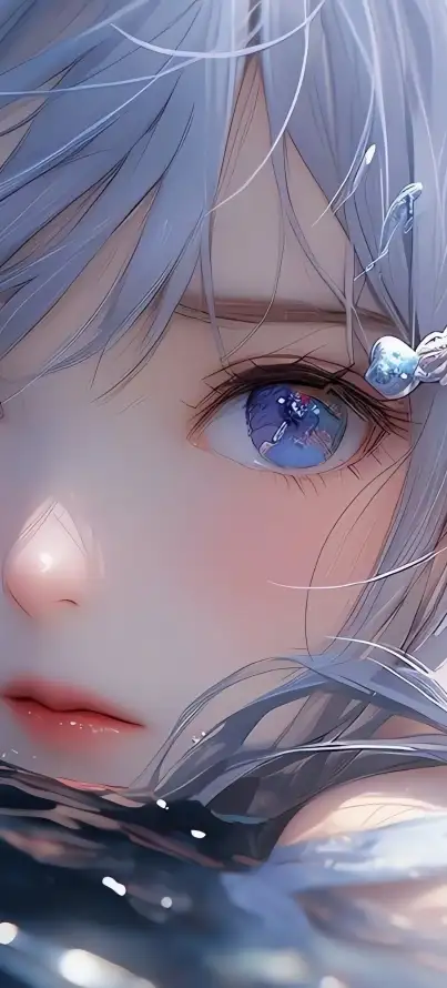 4k发饰壁纸 - 水珠 - 清澈 - 蓝瞳「哲风壁纸」